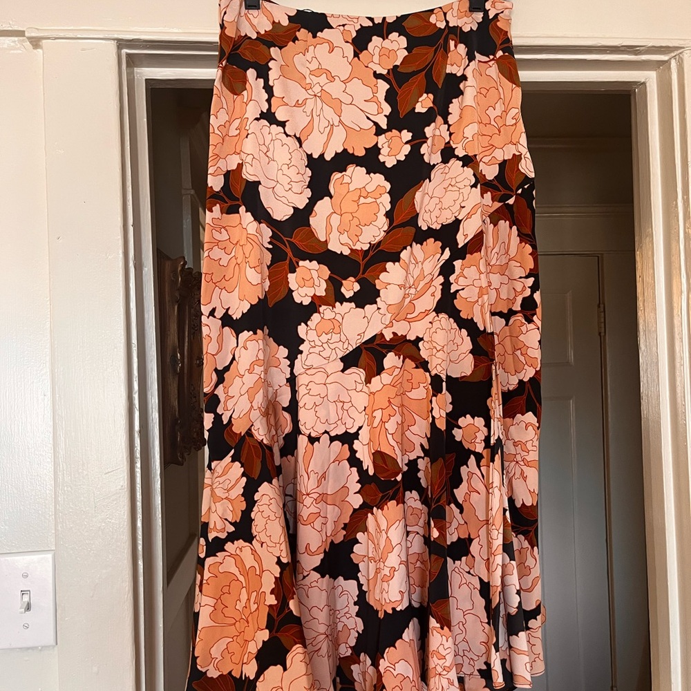 Weworewhat Floral midi skirt with slit brand new never worn with tags